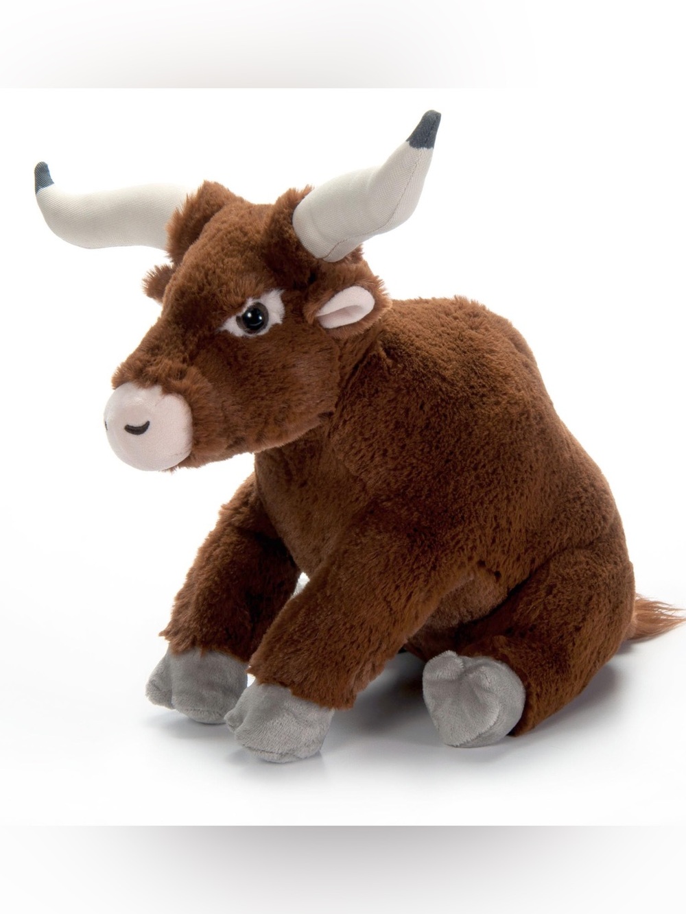 The Petting Zoo Wild Onez Watusi Cow Plush Brown - 12”